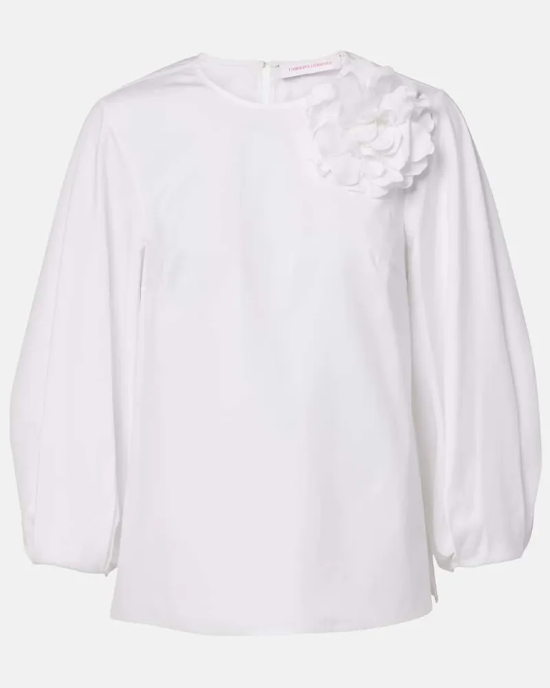 Carolina Herrera New York Bluse aus einem Baumwollgemisch Weiß