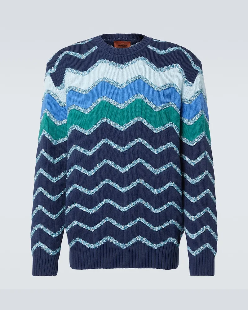 Missoni Pullover aus einem Baumwollgemisch Blau