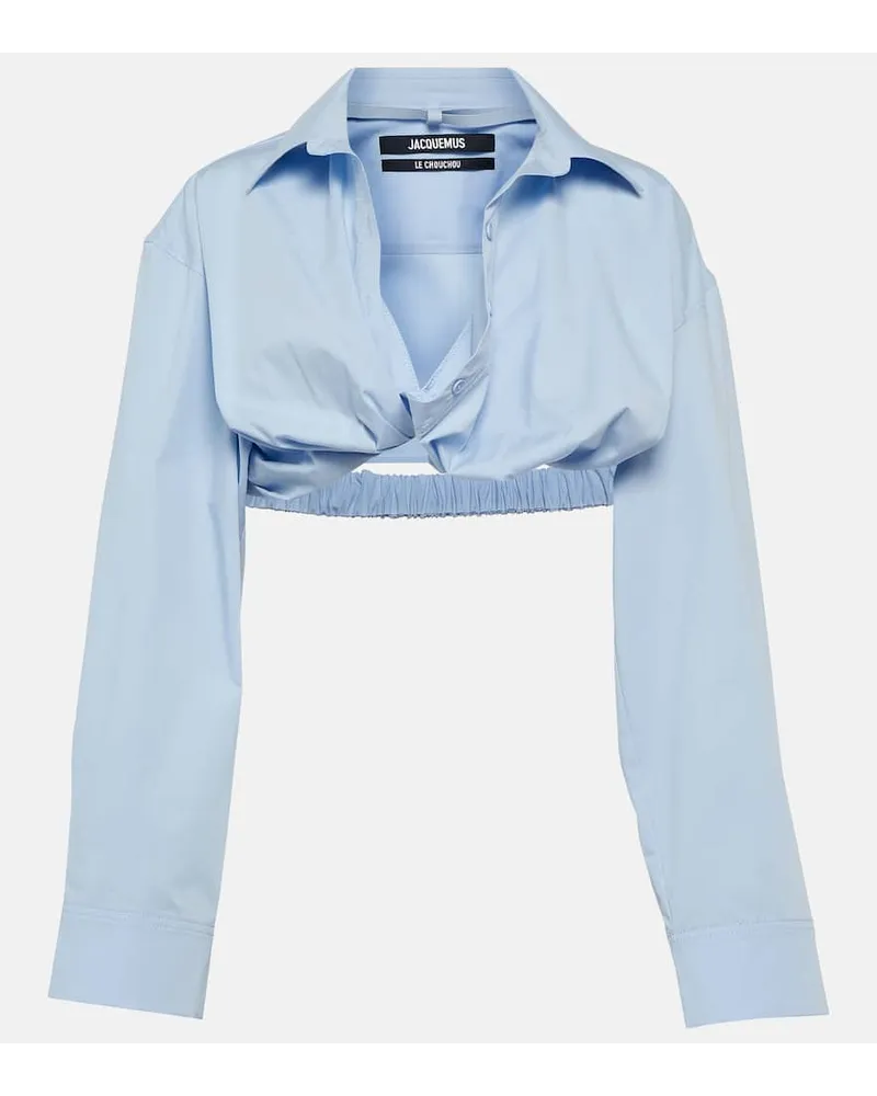 Jacquemus Cropped-Top La Chemise Bahia Blau