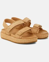 Tory Burch Sandalen Kira aus Raffiabast Beige