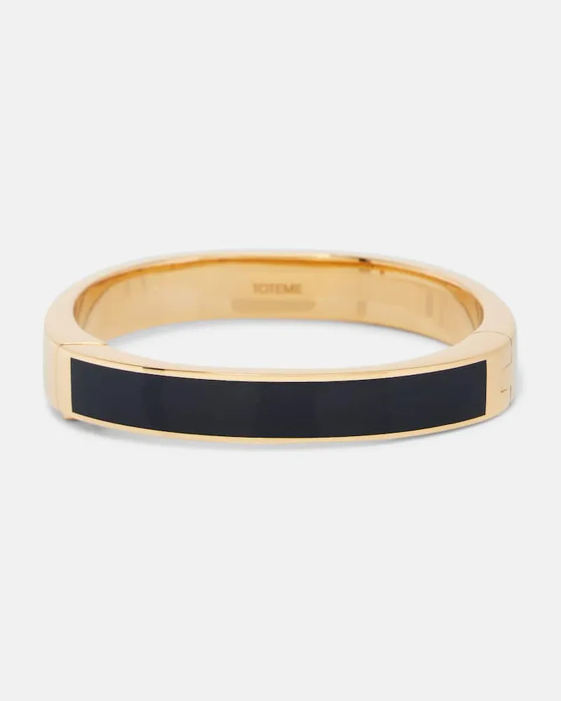 Totême Armreif Signature, 18kt vergoldet, mit Emaille Schwarz
