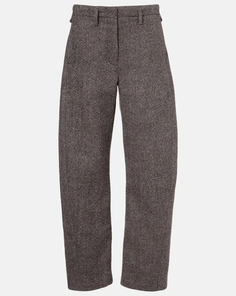 Magda Butrym Low-Rise-Hose aus einem Wollgemisch Grau