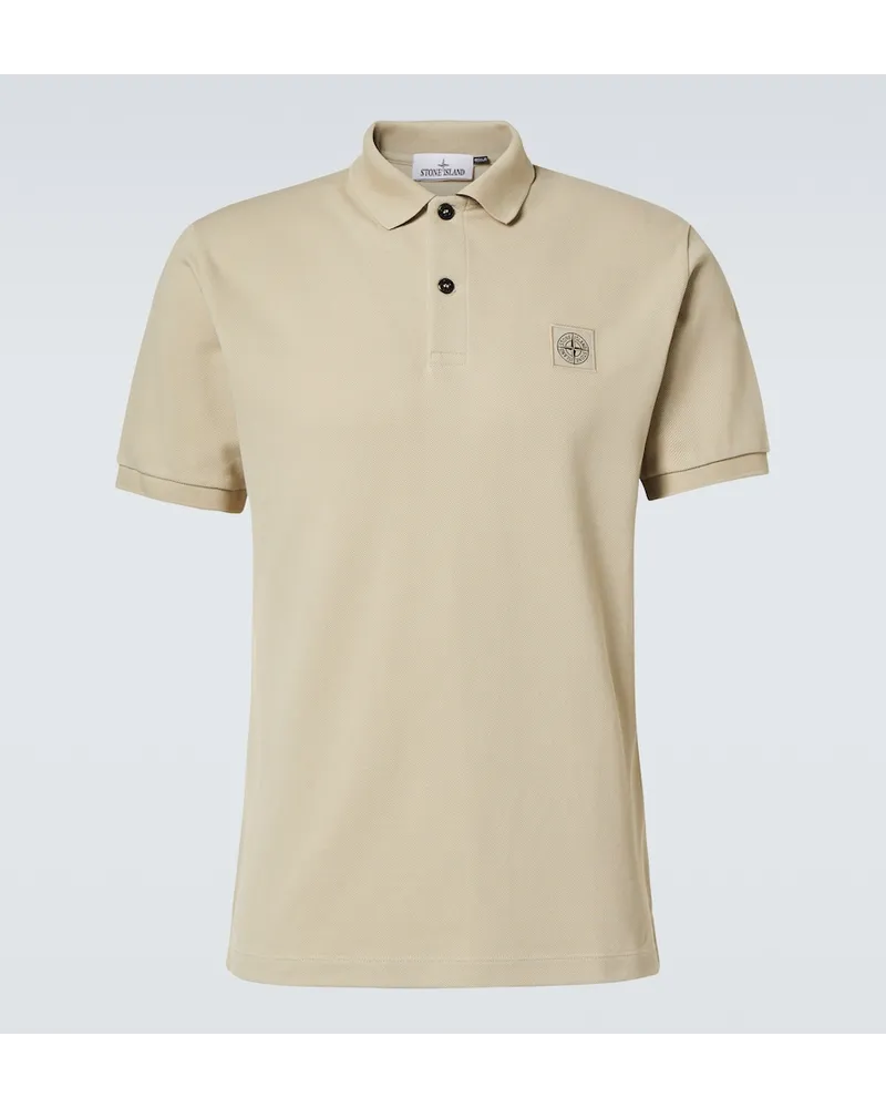 Stone Island Polohemd Compass aus Baumwolle Beige