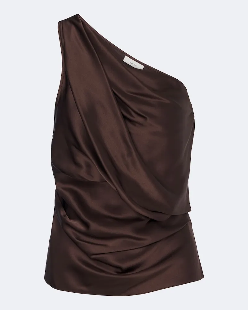 The Sei Top aus Seidensatin Braun