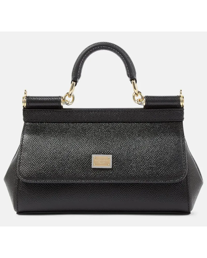 Dolce & Gabbana Tote Sicily Mini aus Leder Schwarz