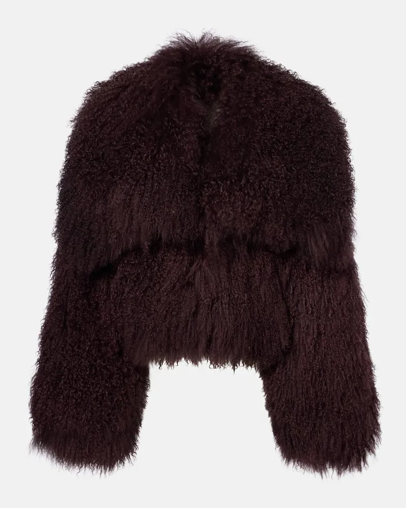 ATTICO Jacke aus Shearling Burgund