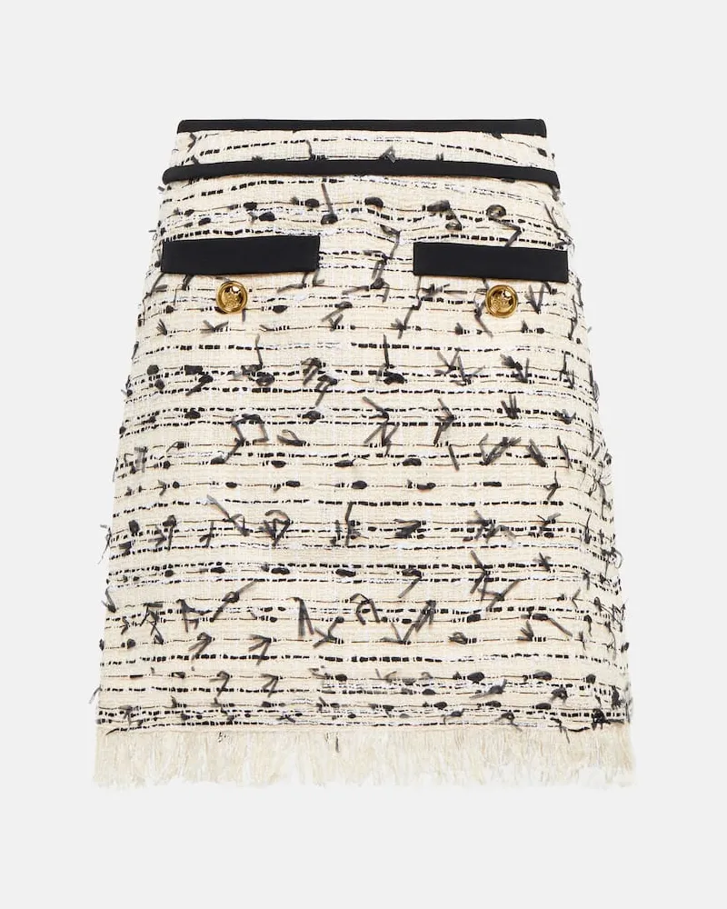 Giambattista Valli Minirock aus Tweed Weiß