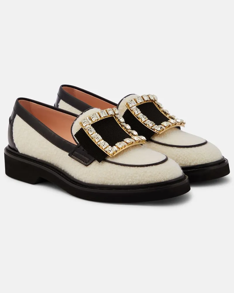 Roger Vivier Loafers Viv' Rangers aus Bouclé Weiß