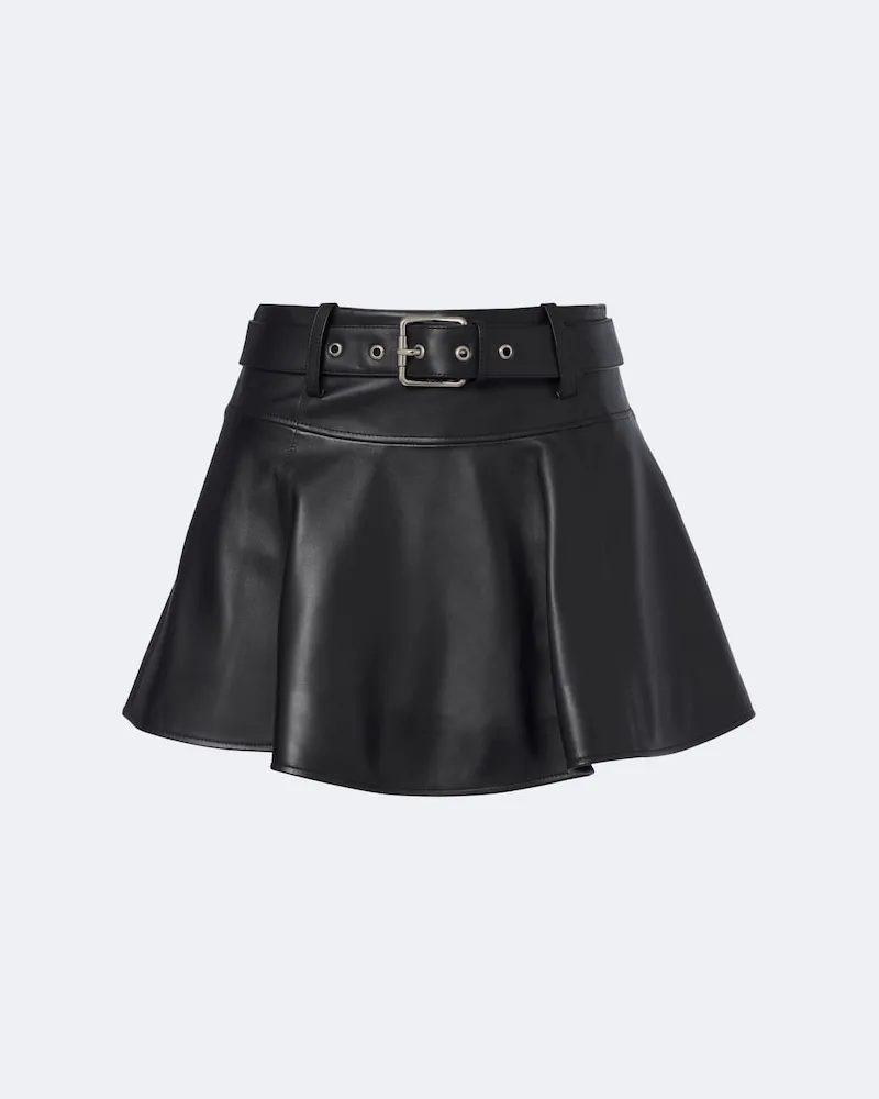 Loewe Minirock aus Leder Schwarz