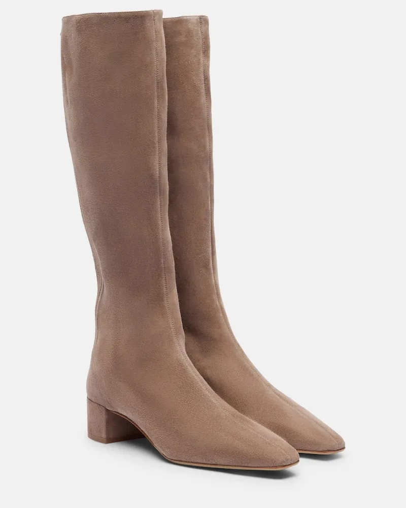 Aquazzura Stiefel Saint Honoré 35 aus Veloursleder Braun