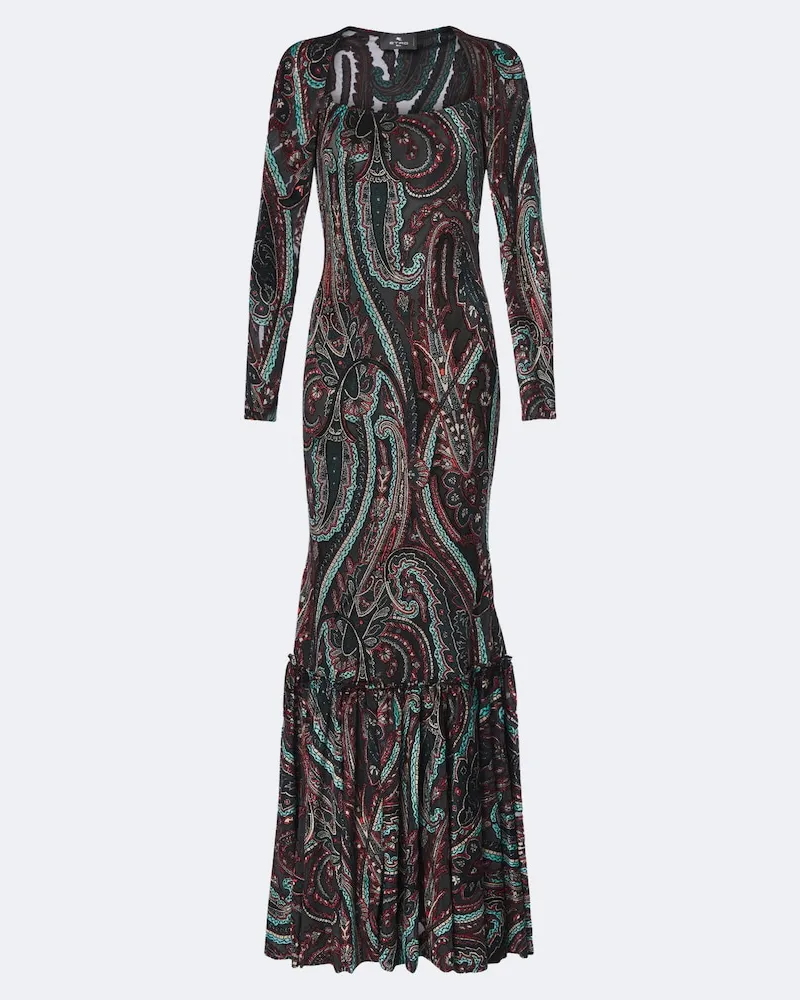 Etro Robe aus Jersey mit Chenille Multicolor