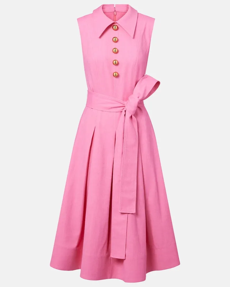Carolina Herrera New York Midikleid aus Twill Pink
