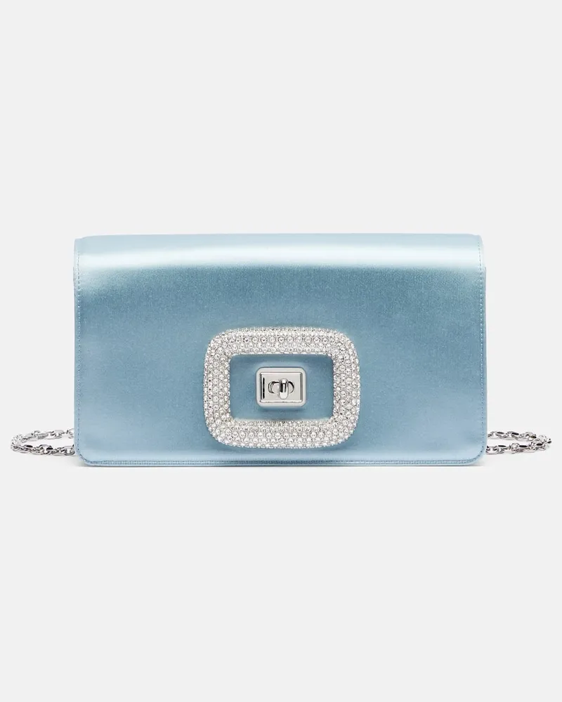 Roger Vivier Clutch mit Kristallen Blau