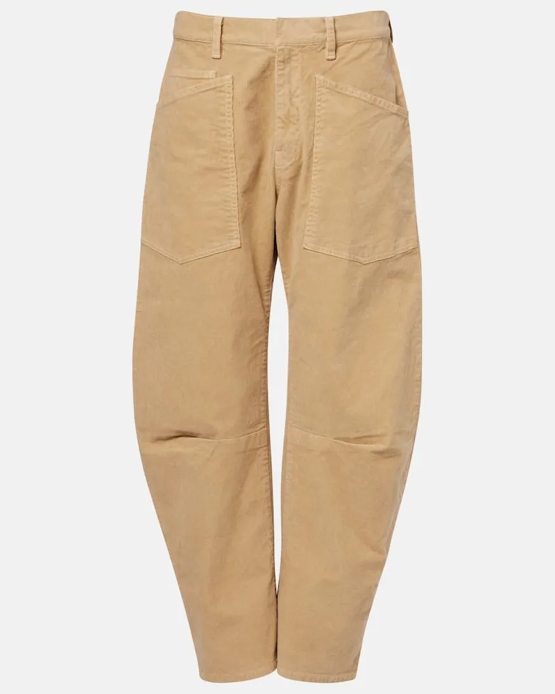 Nili Lotan Barrel-Hose Shon aus Cord Beige