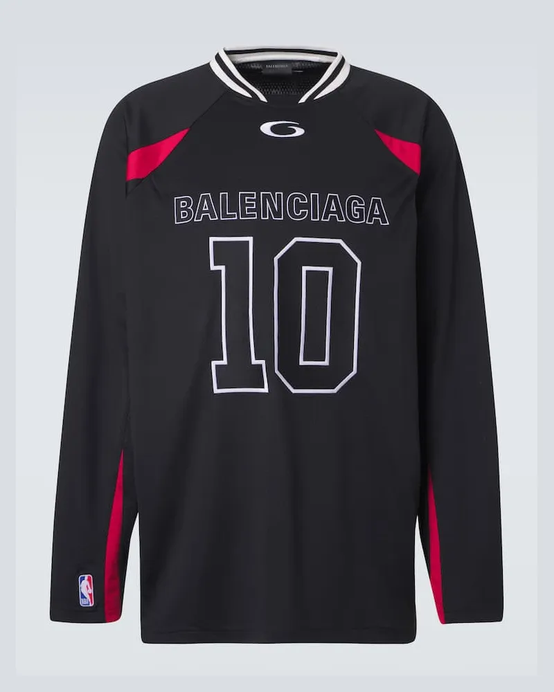 Balenciaga X NBA Longsleeve aus Jersey Schwarz