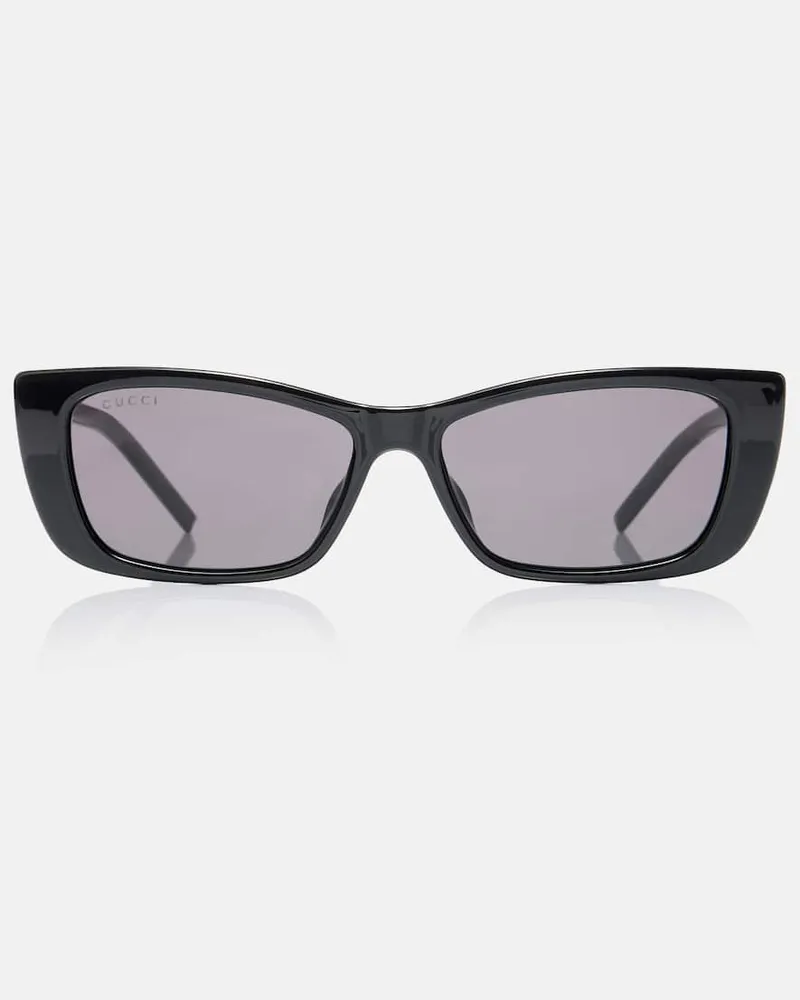 Gucci Eckige Sonnenbrille Schwarz