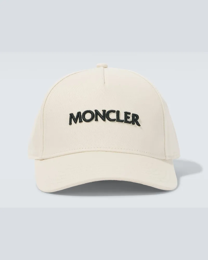 Moncler Baseballcap aus Baumwoll-Gabardine Weiß