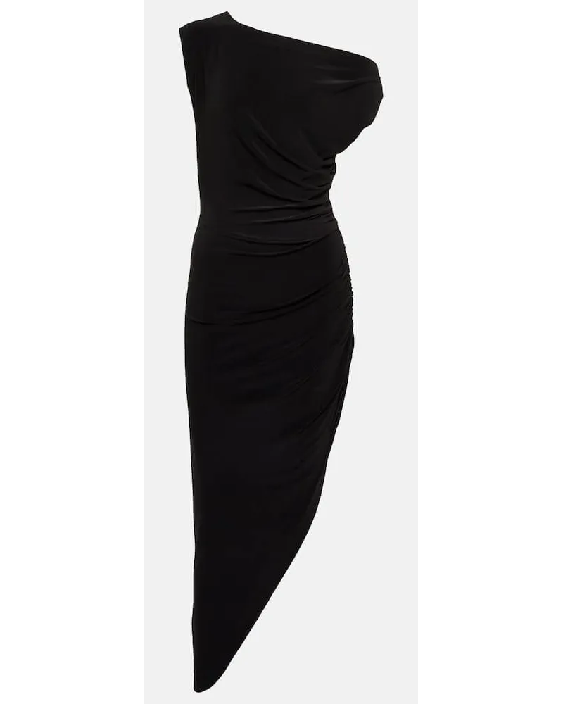 Norma Kamali Off-Shoulder-Robe aus Jersey Schwarz