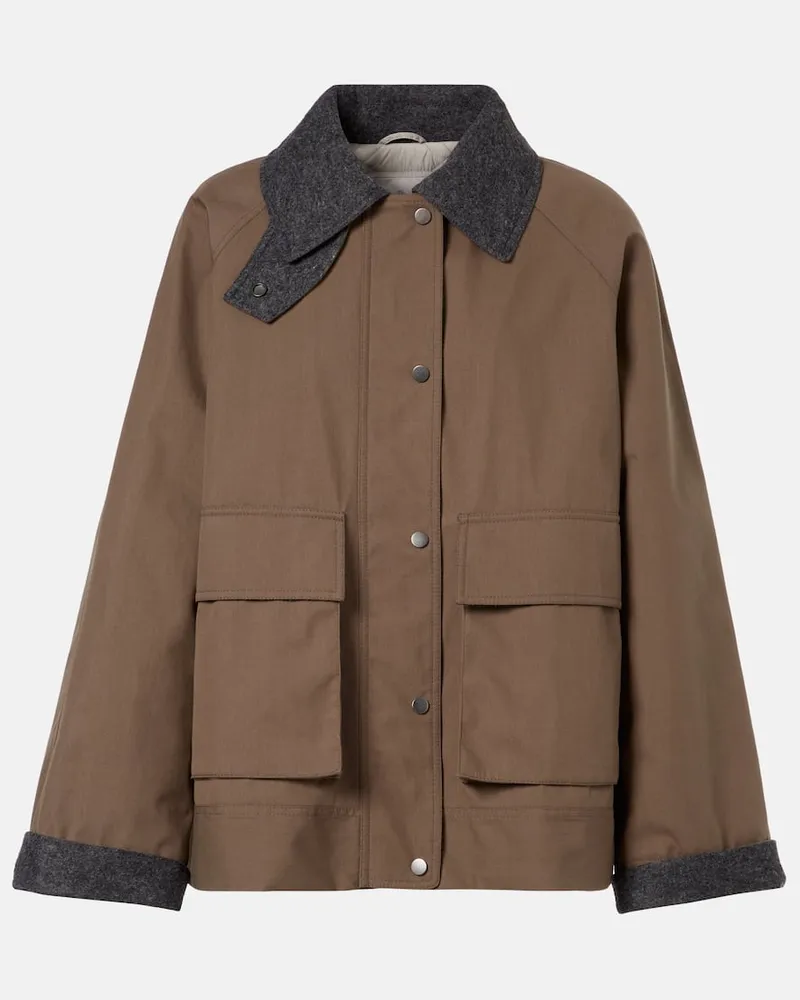 Brunello Cucinelli Feldjacke aus einem Baumwollgemisch Braun