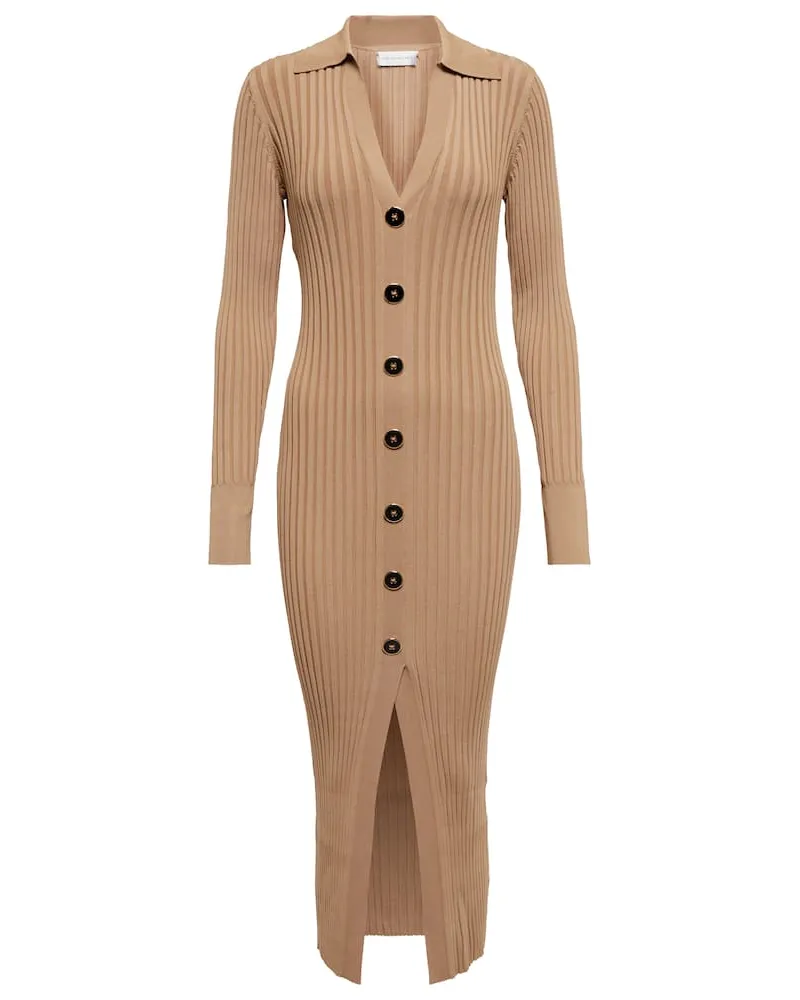 Rebecca Vallance Midikleid Leigh aus Rippstrick Beige