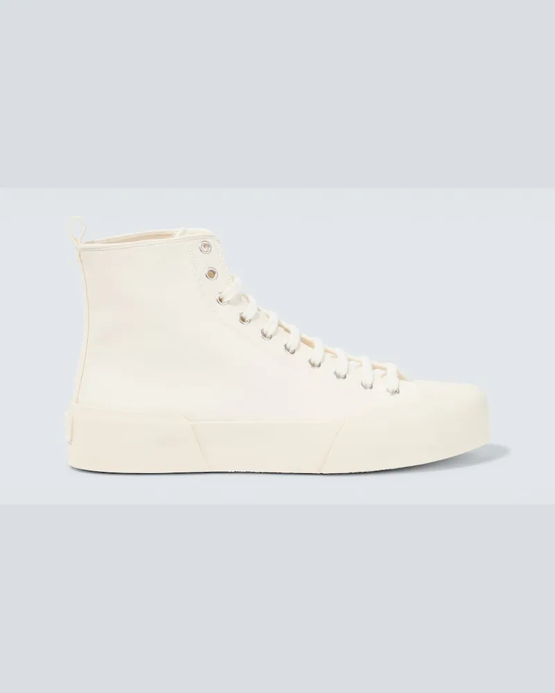 Jil Sander High-Top Sneakers aus Canvas Neutral