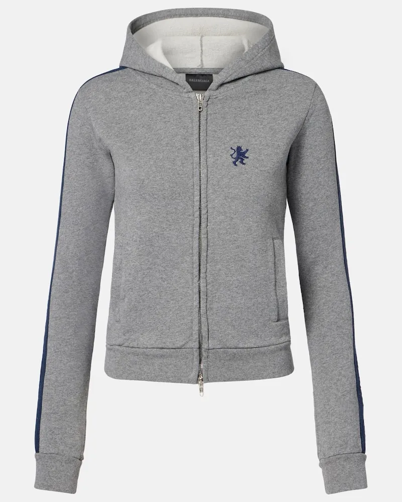 Balenciaga Kapuzenjacke aus Baumwolle Grau