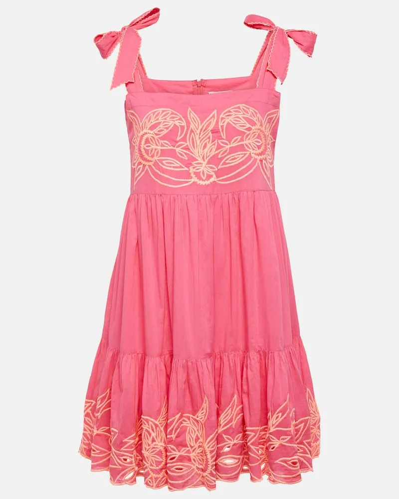 Juliet Dunn Minikleid aus Baumwolle Rosa