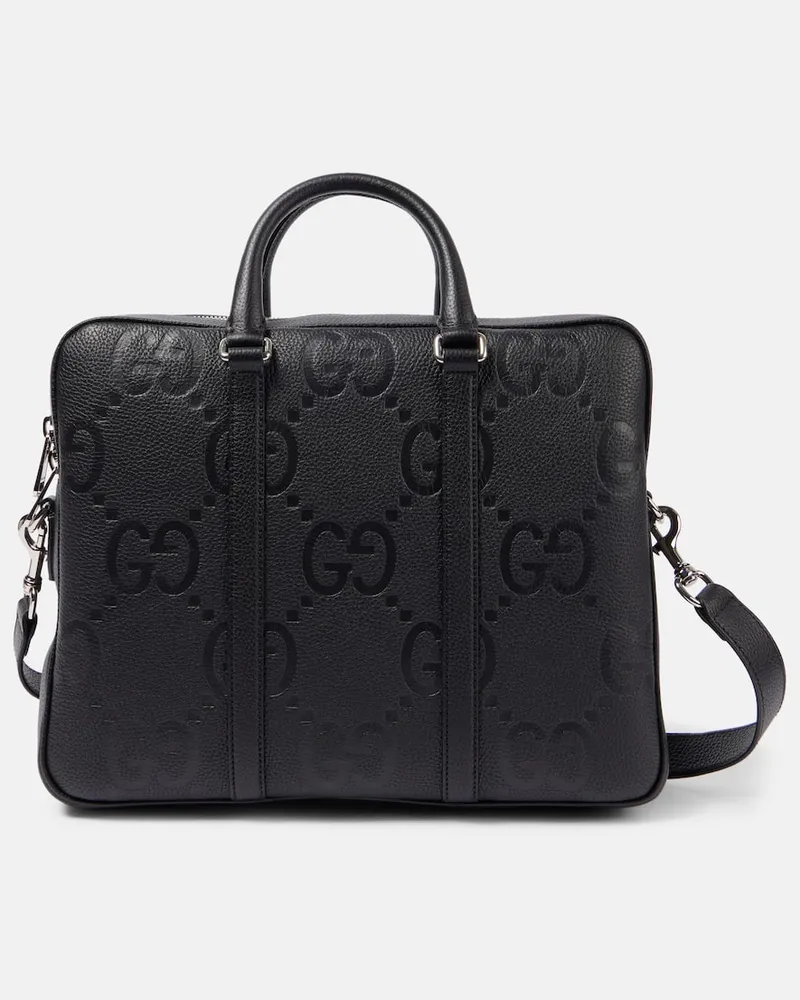 Gucci Aktentasche Jumbo GG aus Leder Schwarz