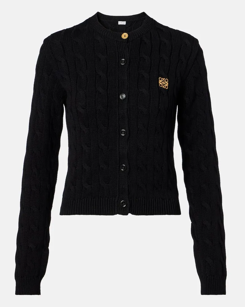 Loewe Cardigan Anagram aus Baumwolle Schwarz