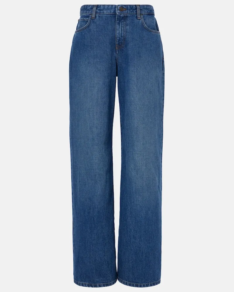 The Row High-Rise Wide-Leg Jeans Eglitta Blau