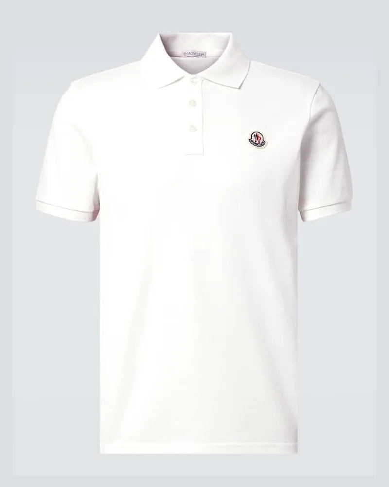 Moncler Polohemd aus Baumwoll-Piqué Weiß