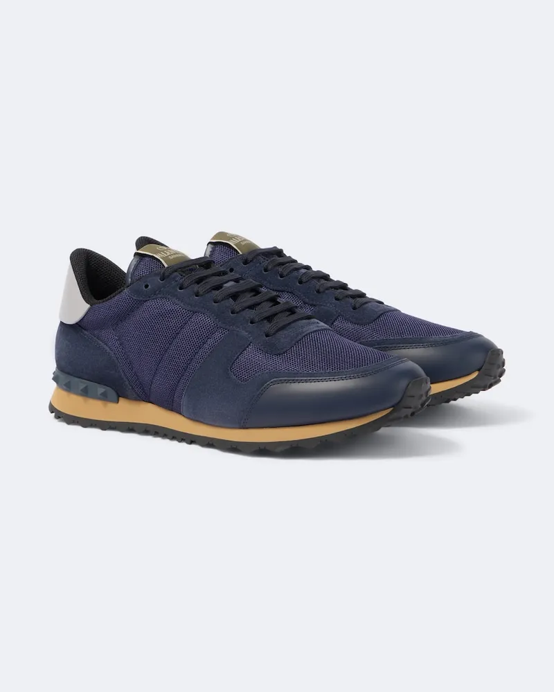 Valentino Garavani Sneakers Rockrunner mit Veloursleder Blau