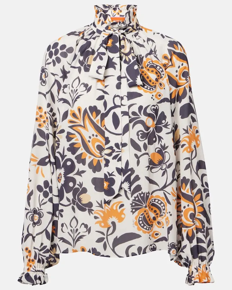 La DoubleJ Bluse Cerere aus Jacquard Burgunderrot