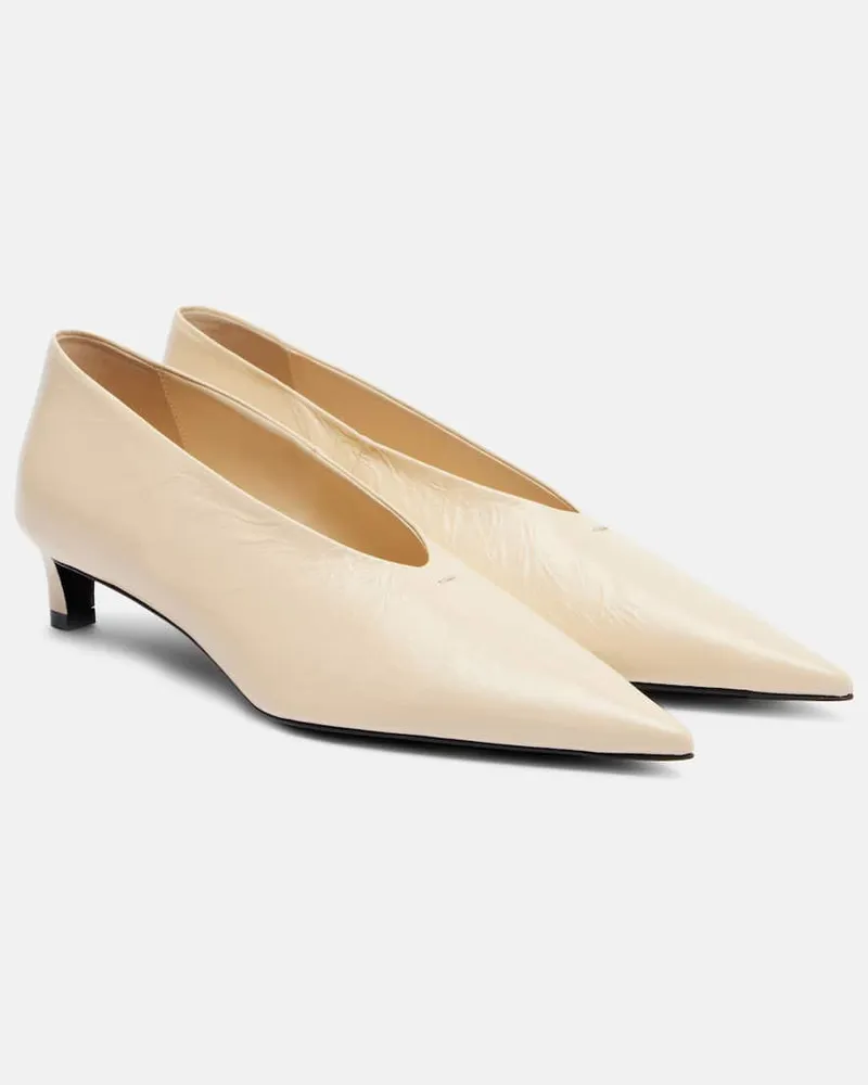 Jil Sander Pumps aus Leder Weiß