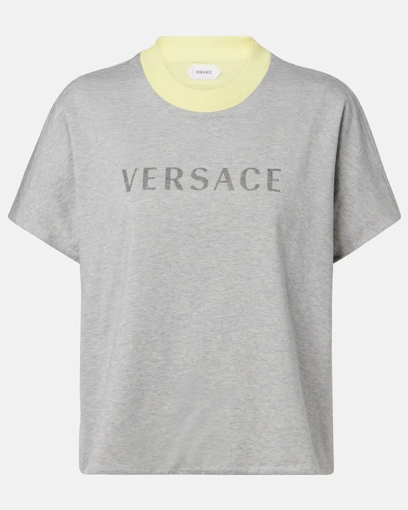 Versace Wendbares T-Shirt aus Baumwoll-Jersey Grau