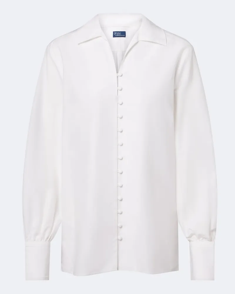 Ralph Lauren Bluse aus einem Baumwoll- und Seidengemisch Weiß