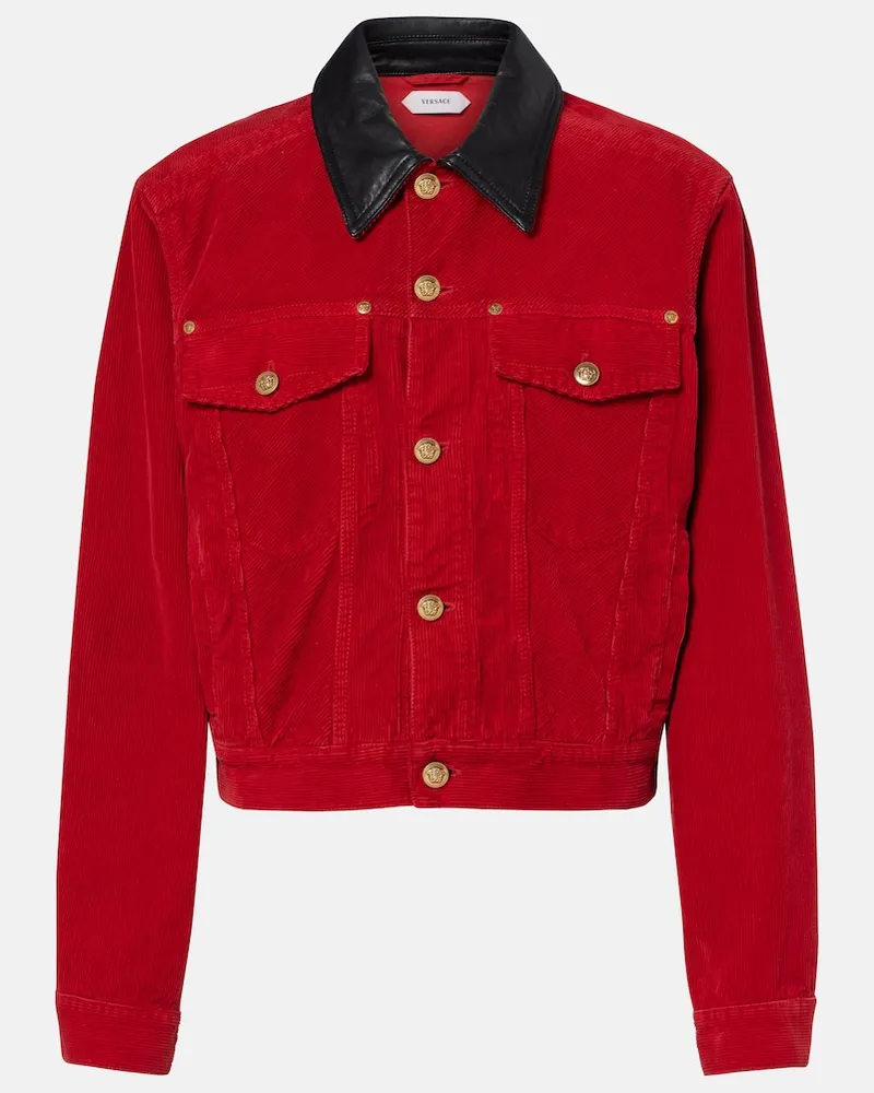 Versace Jacke Medusa aus Baumwoll-Cord Rot