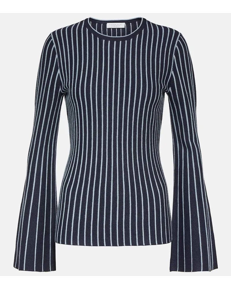 Gabriela Hearst Top Lorcan aus Wolle und Seide Blau