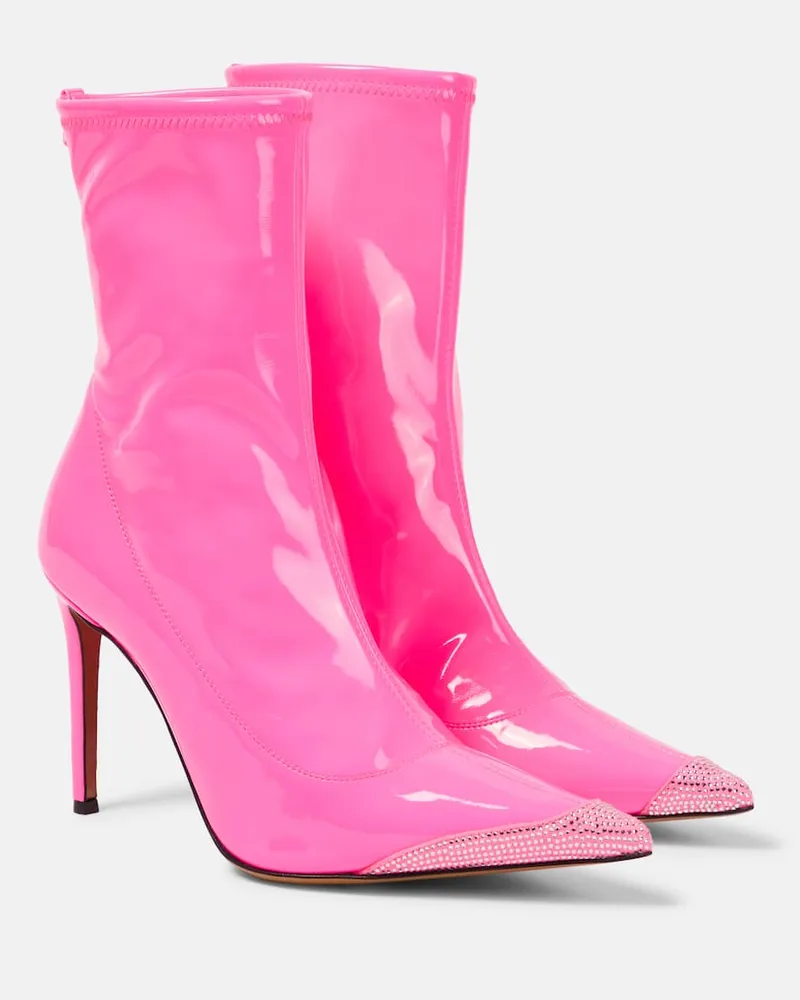 Alexandre Vauthier Ankle Boots mit Kristallen Rosa