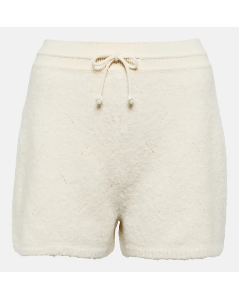 Loro Piana High-Rise Shorts aus Kaschmir Weiss