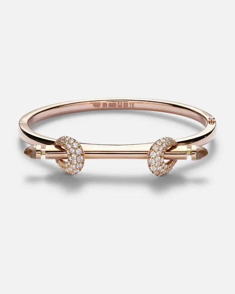 Ananya Armreif Chakra Icon aus 18kt Roségold mit Diamanten und Quarz Gold