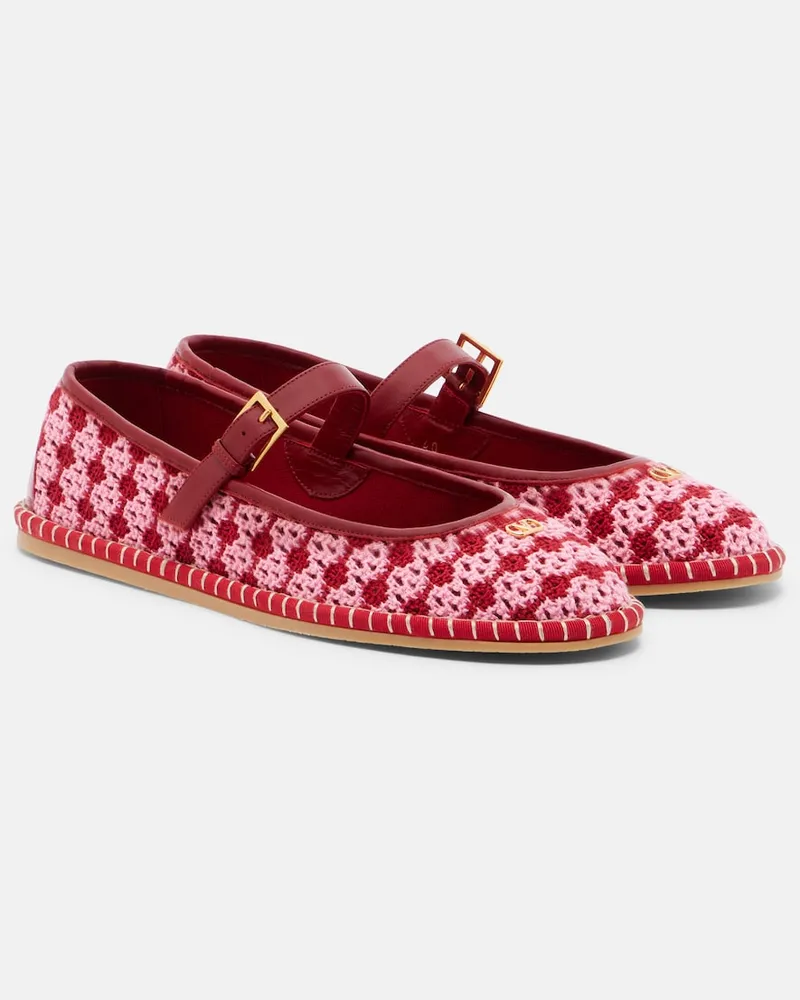 Valentino Garavani Mary-Jane-Ballerinas La Cruisette VLogo Rot