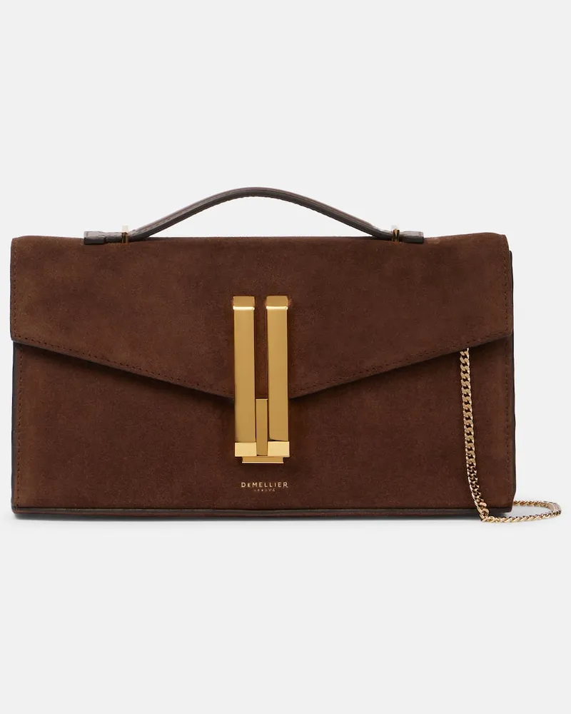 DeMELLIER Clutch Vancouver aus Veloursleder Braun