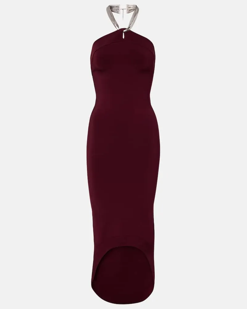 GALVAN Midikleid Burgunderrot