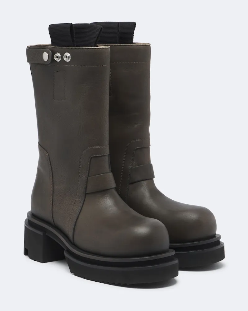 Rick Owens Stiefel aus Leder Grau