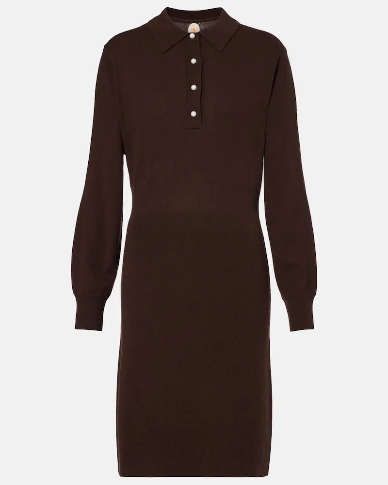 Jardin des Orangers Polokleid aus Wolle und Kaschmir Braun