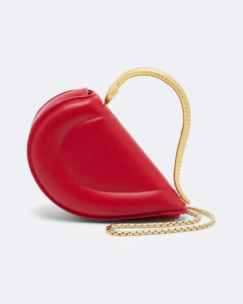 Bulgari Henkeltasche Serpenti Cuoricino Mini Rot