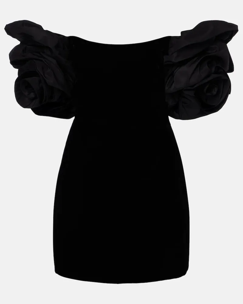 Carolina Herrera New York Off-Shoulder-Minikleid aus Samt Schwarz