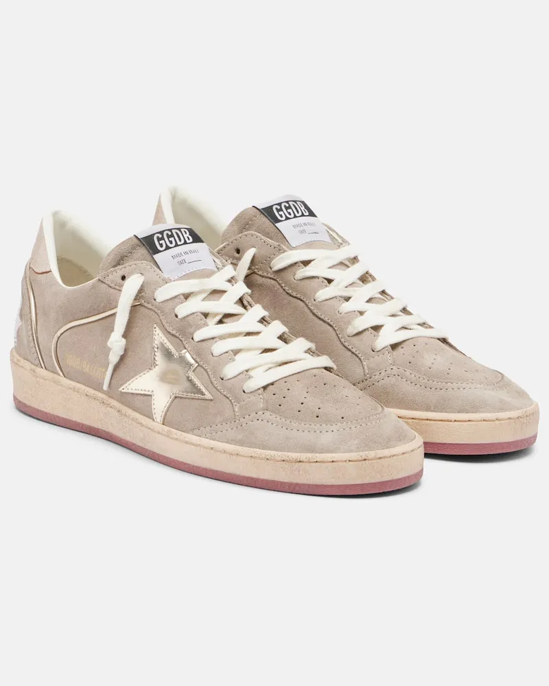 Golden Goose Sneakers Ballstar aus Veloursleder Beige
