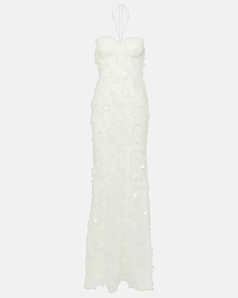 ROTATE Birger Christensen Bridal Robe aus TÃ¼ll mit Pailletten Weiã